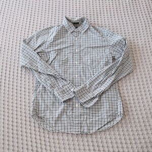 JCrew Green Men's Long-Sleeve Plaid Button-Up Shirt Extra Small XS